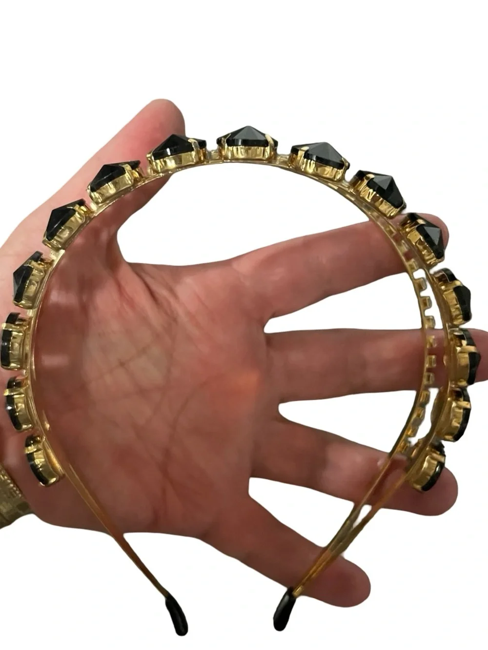 Gold Headband with Black Crystal Accents FINAL PRICE DROP